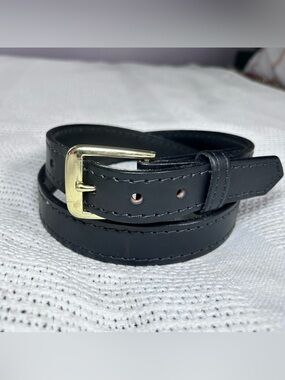 Boston Leather 36 Black Leather Gold Buckle 6580 Garrison Belt